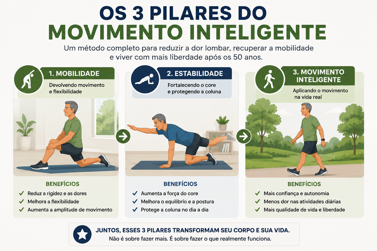 Pilares do Método Movimento Inteligente para recuperação da mobilidade