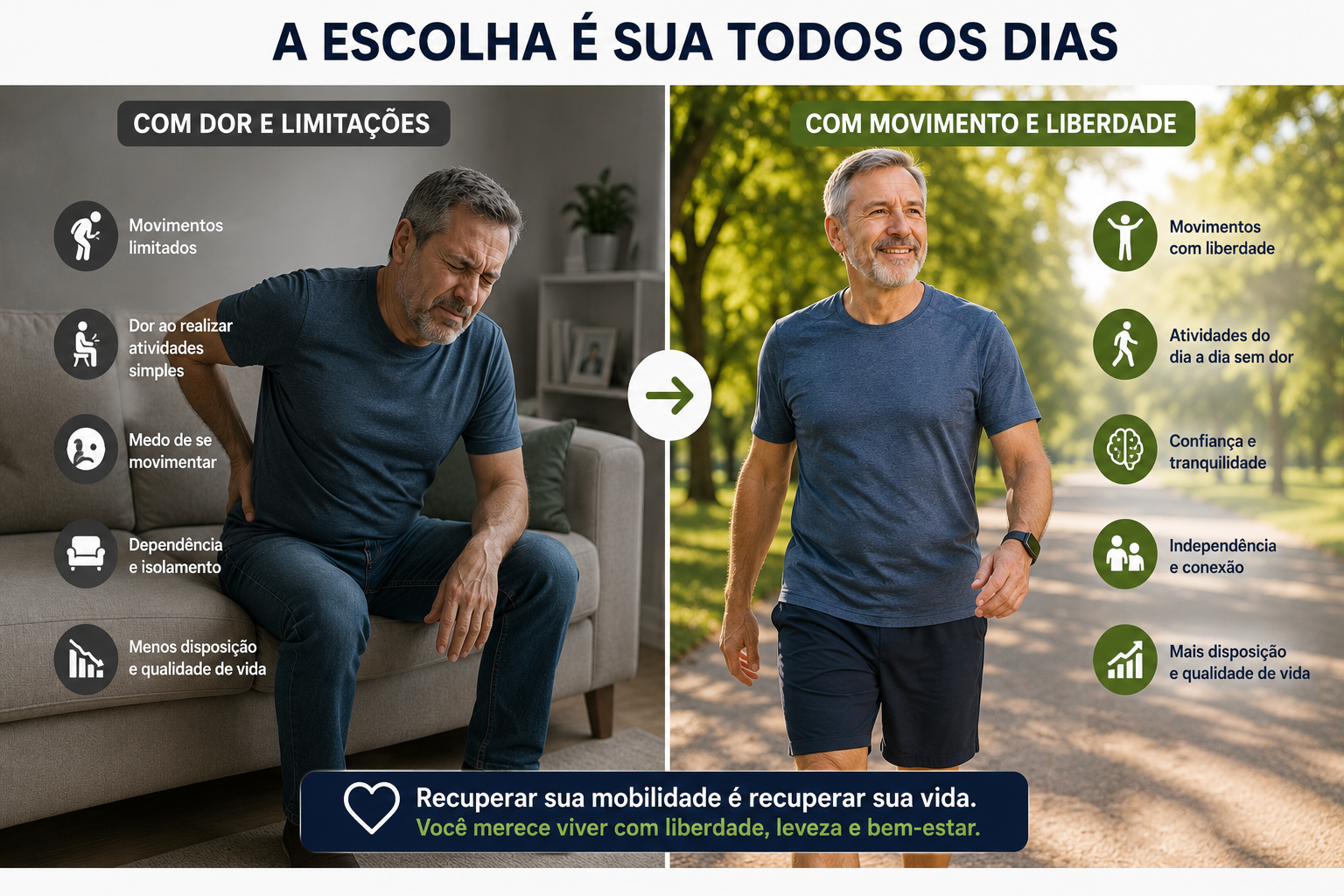 Recuperação da mobilidade e qualidade de vida após os 50 anos